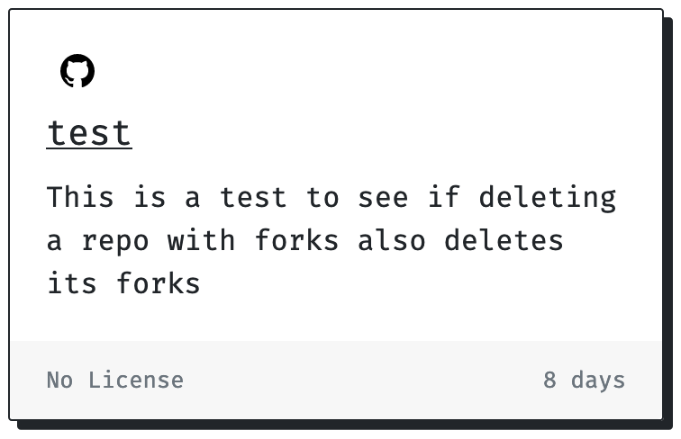 -'s test repo details from my app
